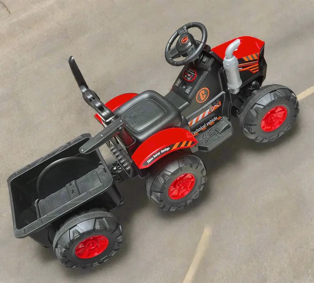 Kids Ride-On Toy Tractor with Trailer