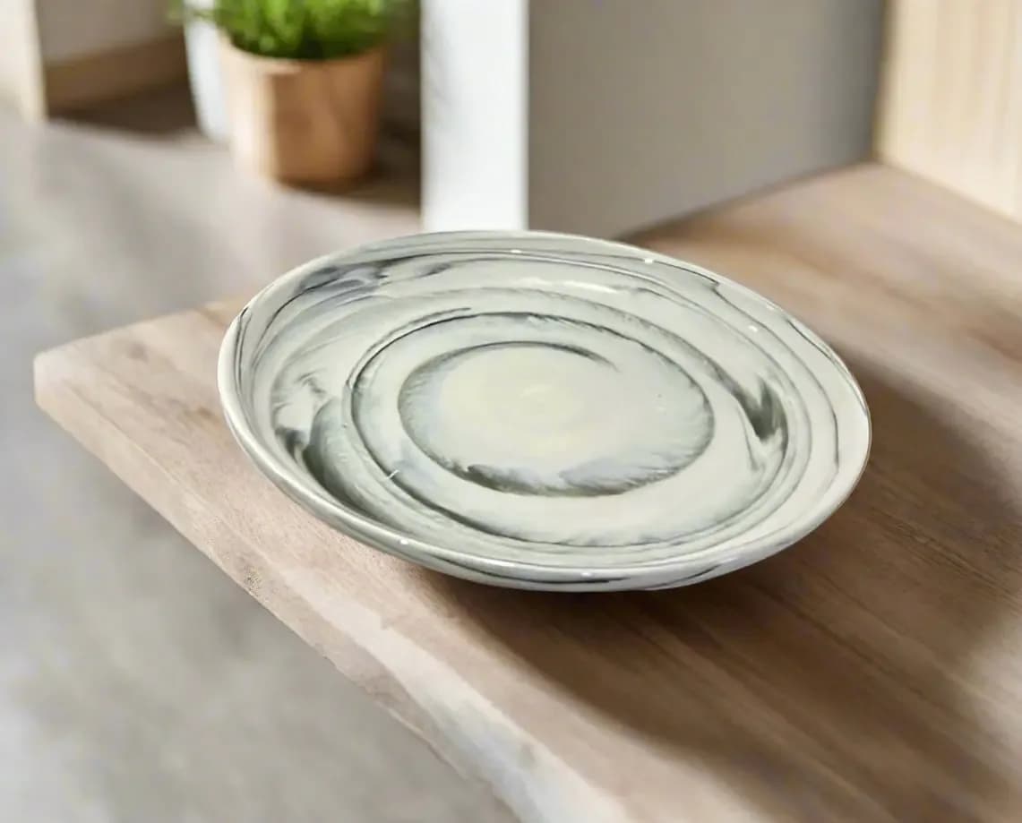 Swirl Black and White Dinner Plate Set 12pcs
