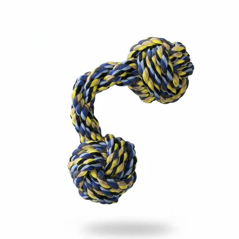 Two-Knot Braided Cotton Rope Dog Toy