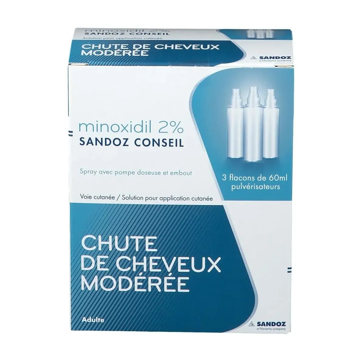 Sandoz Conseil Minoxidil 5% Hair Regrowth Treatment for Men - 3x60ml with Pump