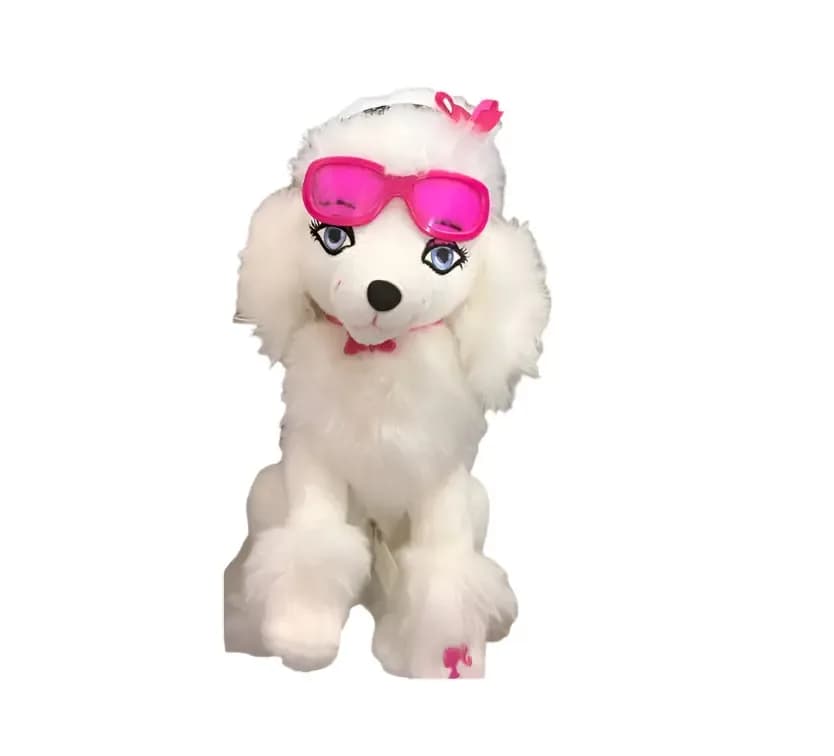 Plush Poodle Toy with Pink Sunglasses