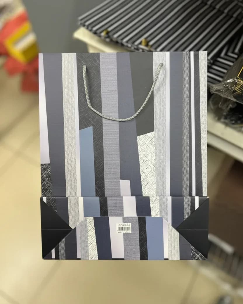 Modern Geometric Striped Paper Gift Bag 31*32*10 cm