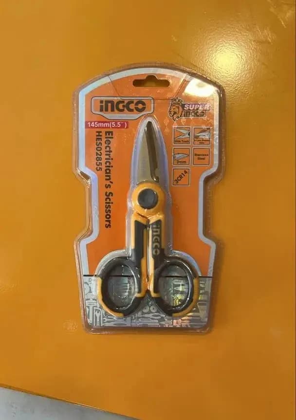 Ingco Electrician's Scissors Model Number HES02855 Measures 145mm 5.5 inches