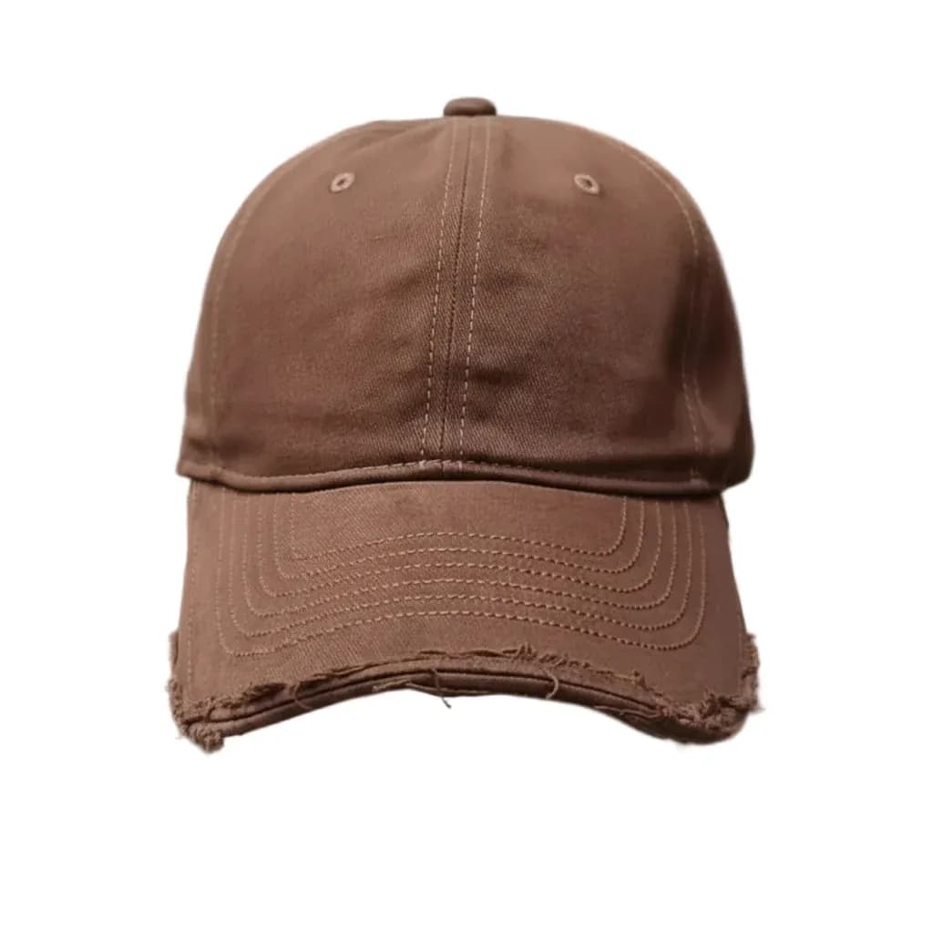 Brow Distressed Cotton Baseball Cap