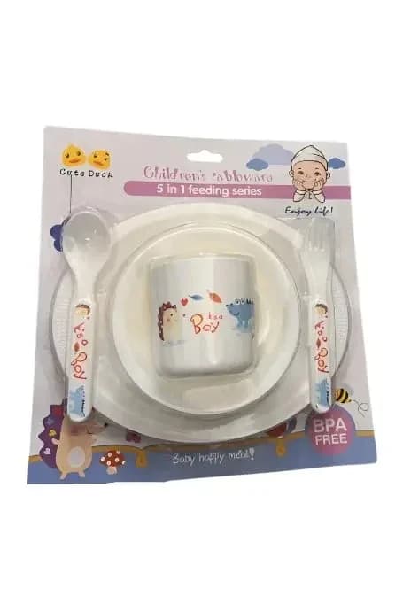 Cute Duck Children's Tableware 5 in 1 Feeding Series