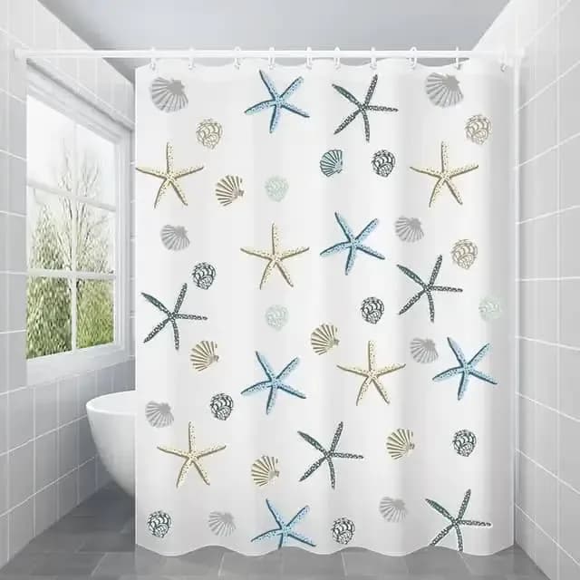 Waterproof Shower Curtain/1Pc includes 13 Curtain Rings 180*180CM