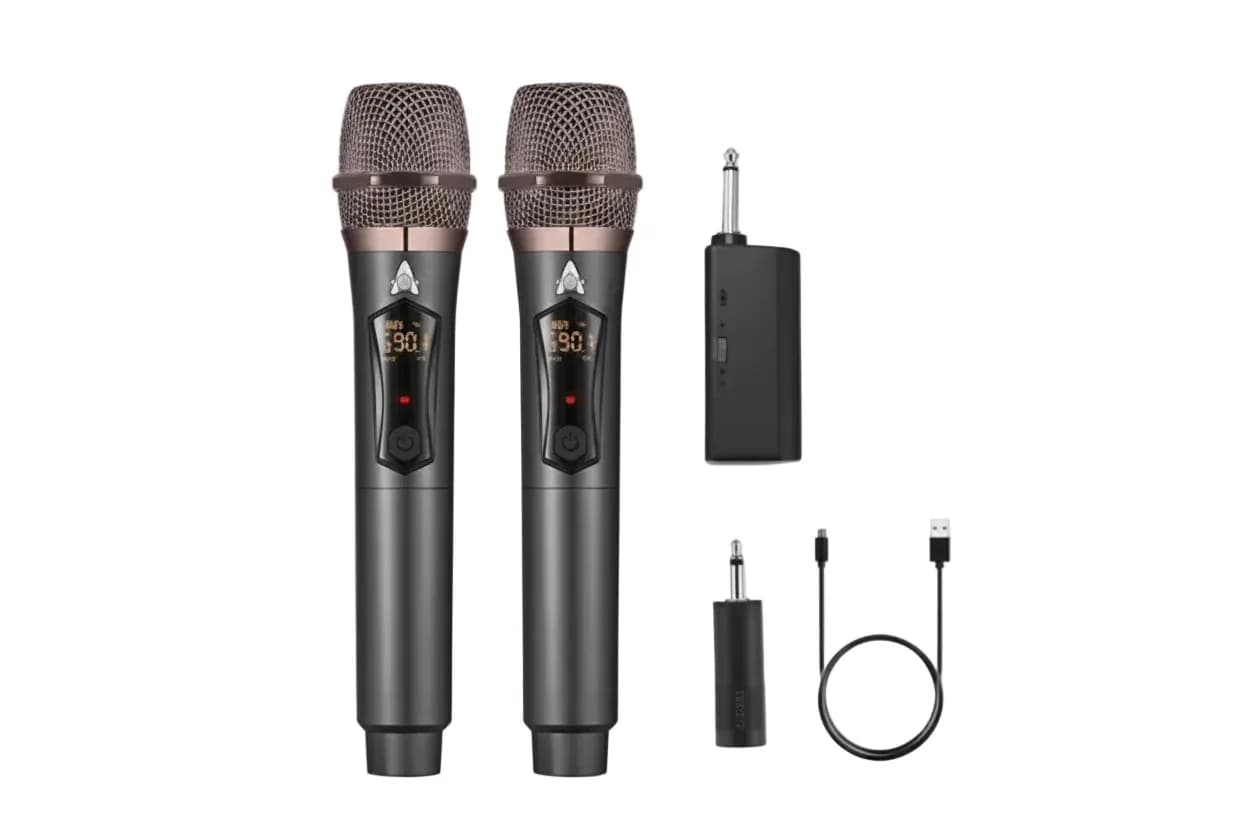 ALPOWL Metal Dynamic Wireless Microphone System