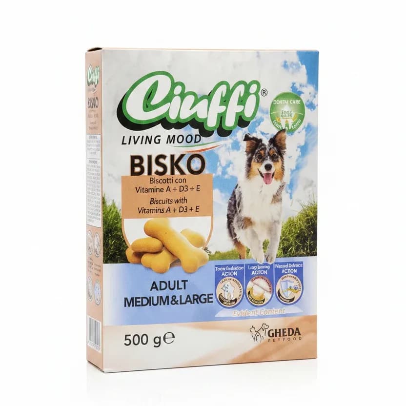 Ciuffi Living Mood Bisko Adult Medium & Large Dog Biscuits - 500g