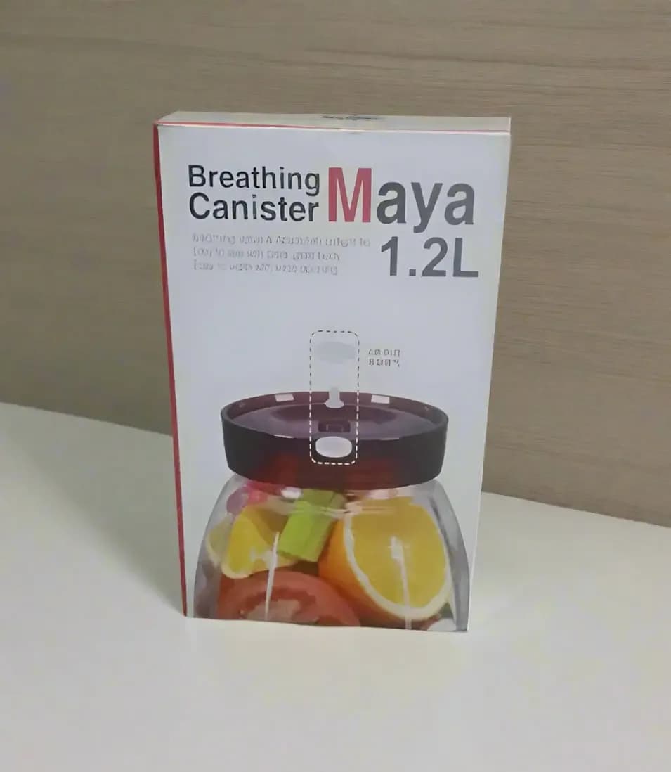 Maya 1.2L Glass Food Storage Jar with Breathing Valve Lid