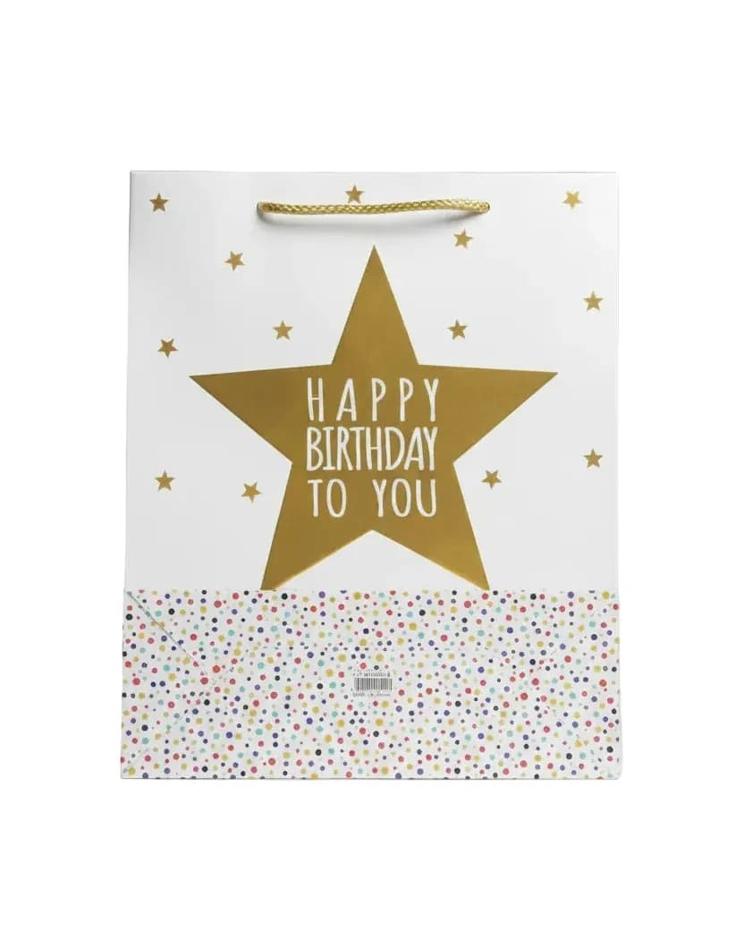 Gold Star "Happy Birthday To You" Gift Bag 31*32*10 cm