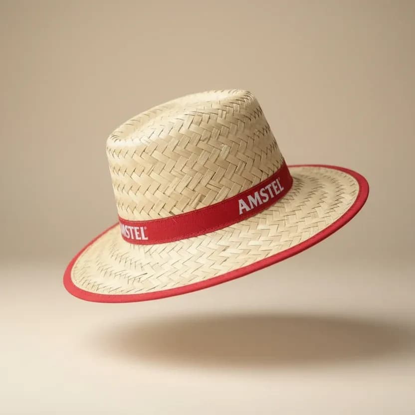 Amstel Branded Woven Straw Sun Hat