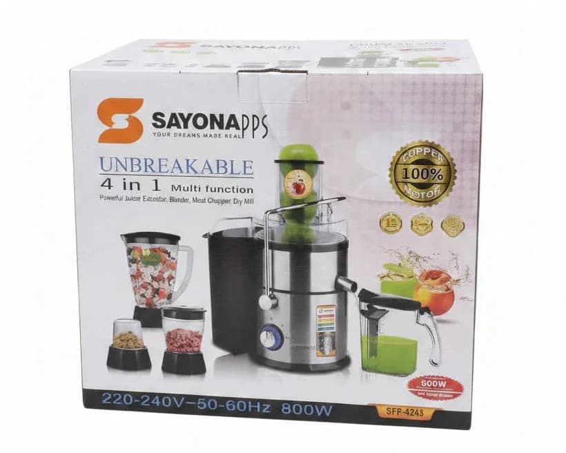 Sayona Apps 4 in 1 Multi-function Unbreakable Juicer Extractor