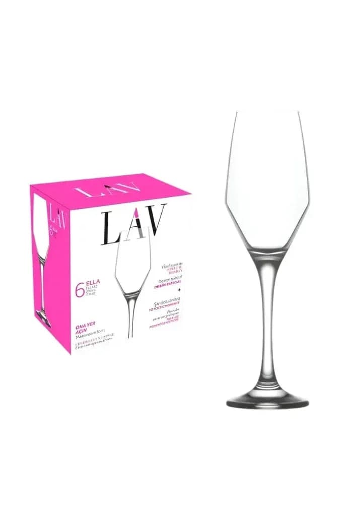 Lav Champagne Glass Wine Red Or White Set of 6 pcs