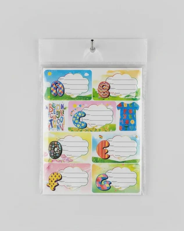 Kids' Alphabet School Book Labels Pack