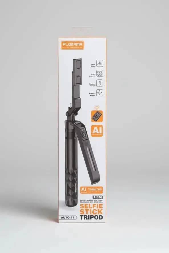 Plokama AUTO‑A7 – AI 360° Face Tracking Selfie Stick & Tripod