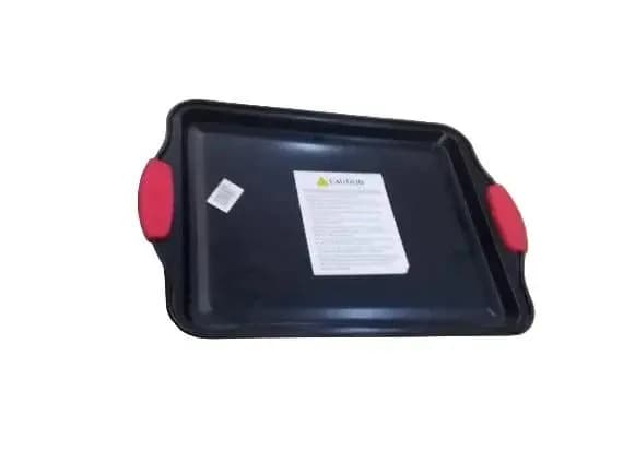 Rectangular Baking Tray with Red Silicone Handles