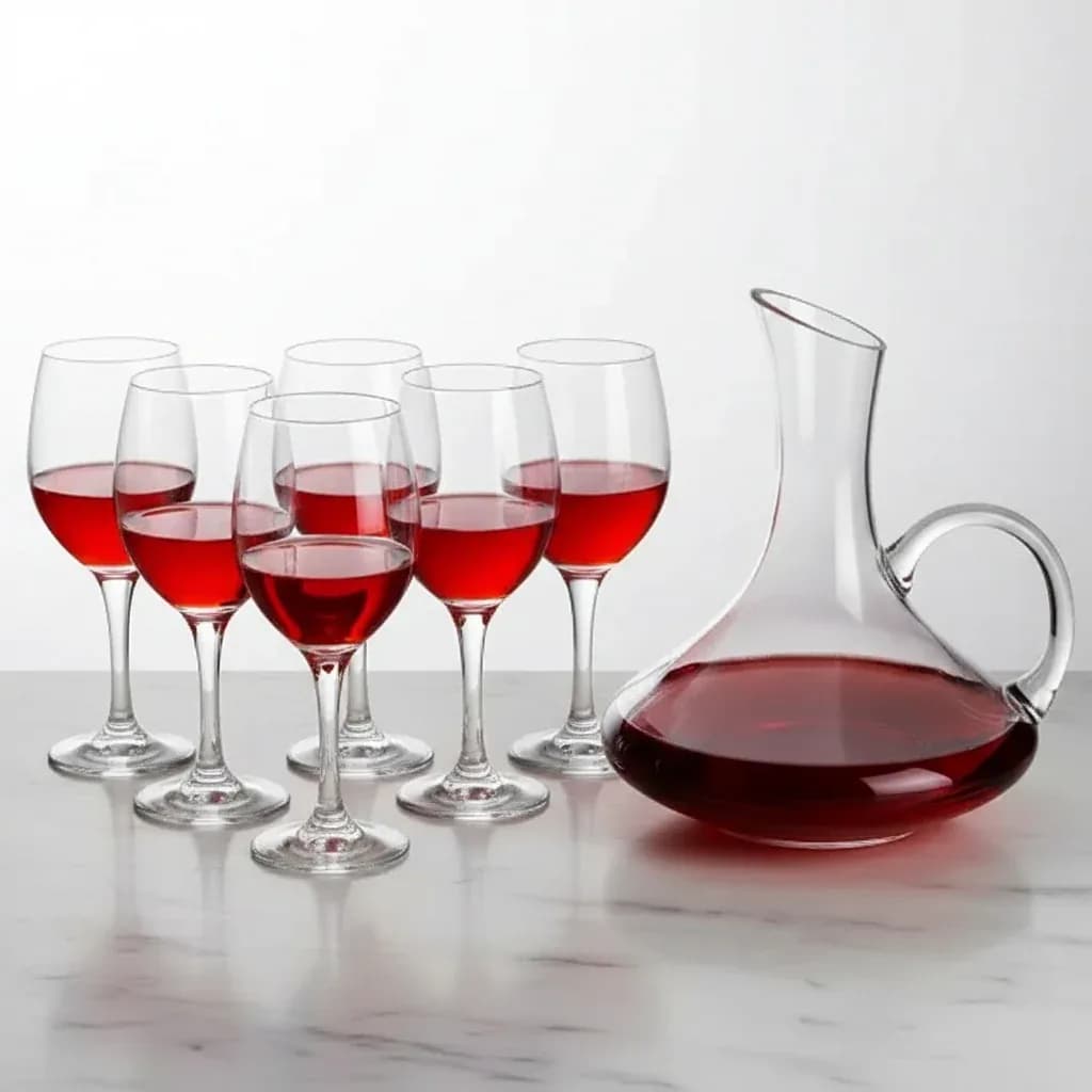 Set of Decanter and 6pcs of Wine Glass