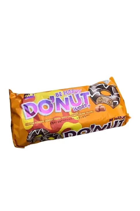 Que Donut Cocoa Coated Donut Cakes with Caramel Cream Filling 200g