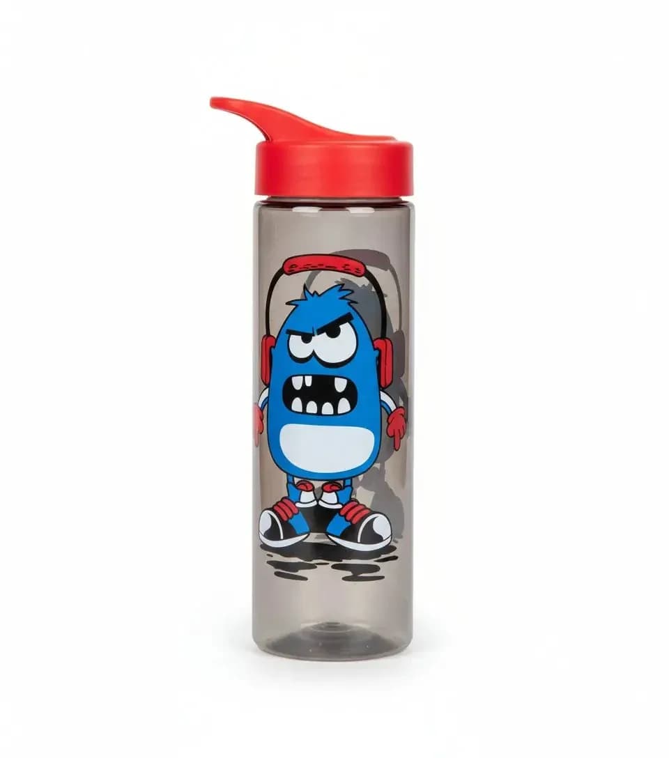 Water Bottle with Red Flip Lid 600ml