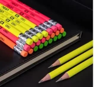 Deli Neon HB Lead Pencil With Erasers Graphite Pencil Pack Of 12Pcs