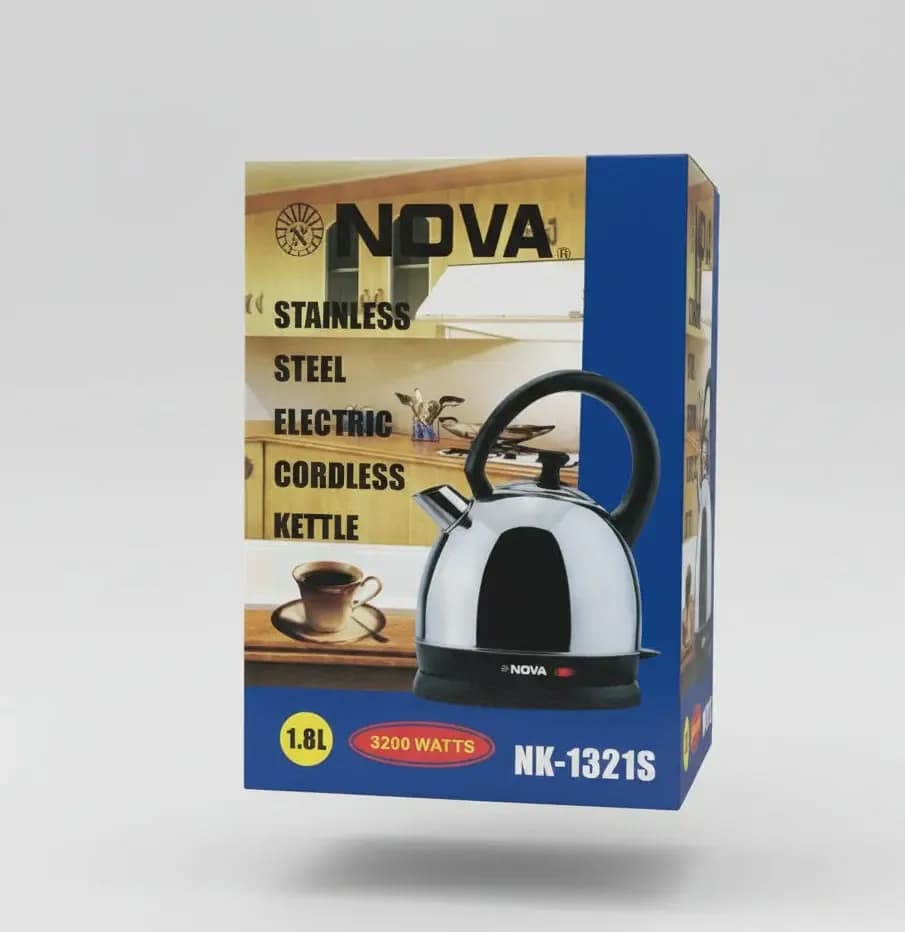 Nova Stainless Steel Electric Cordless Kettle NK-1321S 1.8L