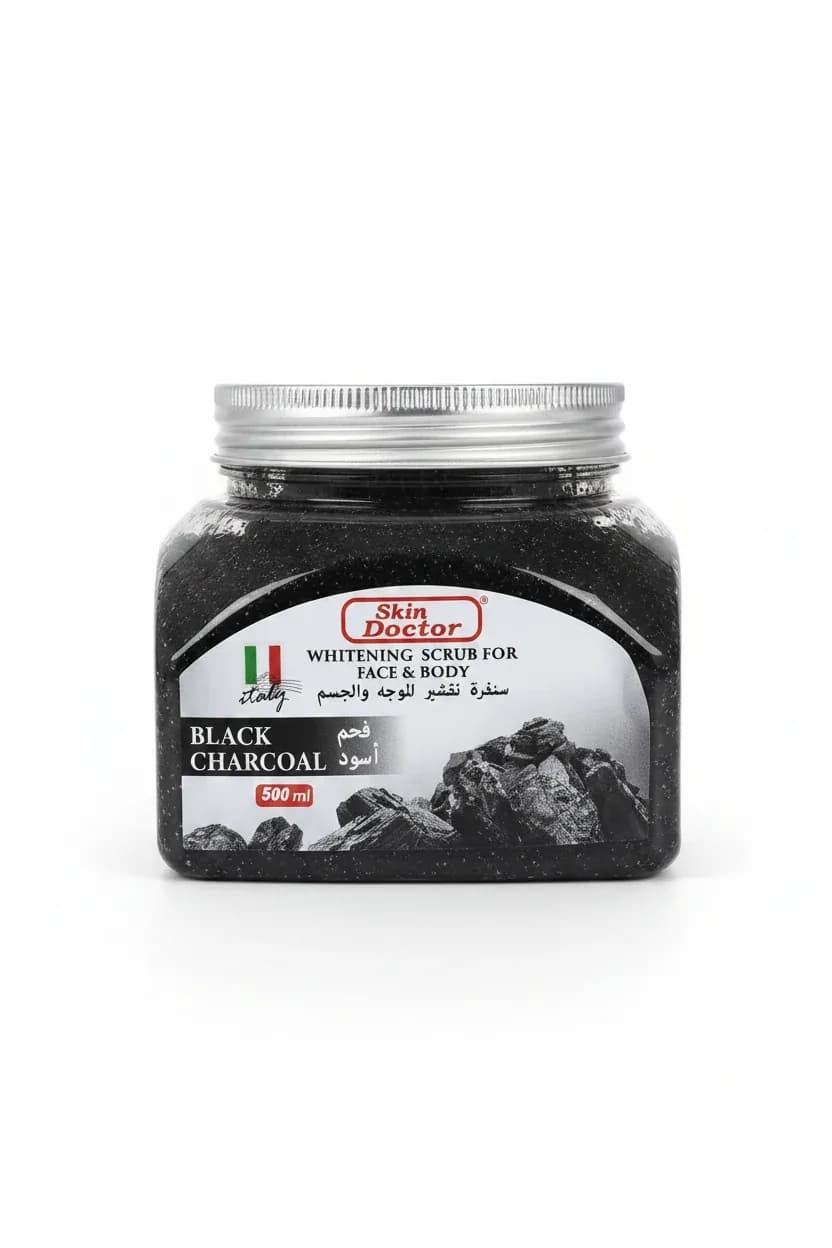 Skin Doctor Black Charcoal Whitening Scrub for Face & Body - 500ml