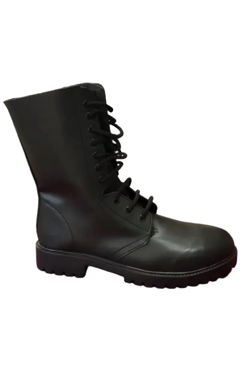 Long Black Leather Lace To The Top Boots For Adults