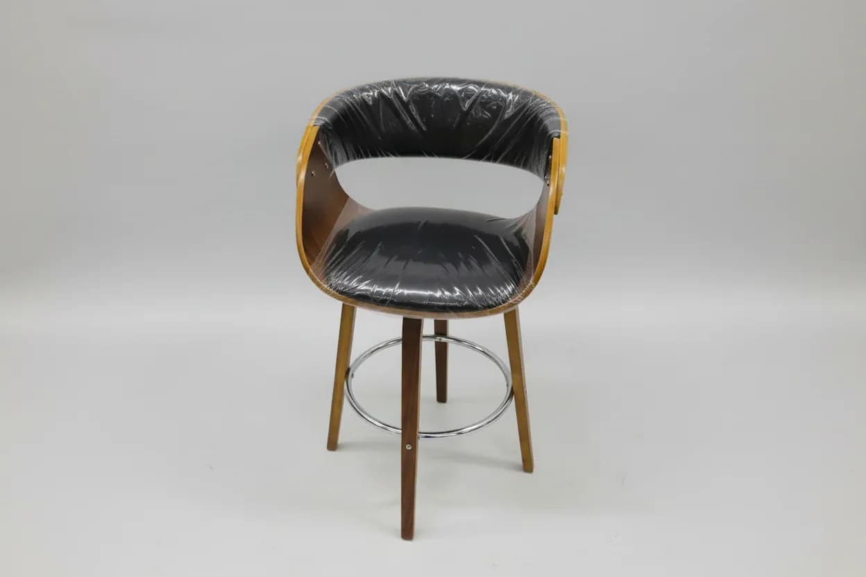 Walnut Wrap-Around Designer Stool