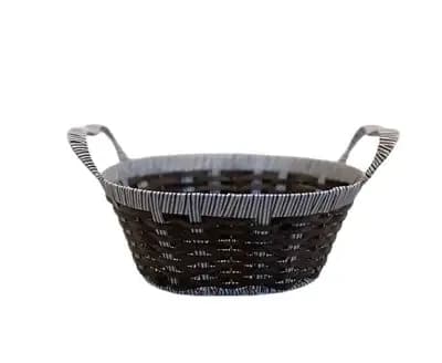 Oval Wicker Basket with Dual-Tone Handles