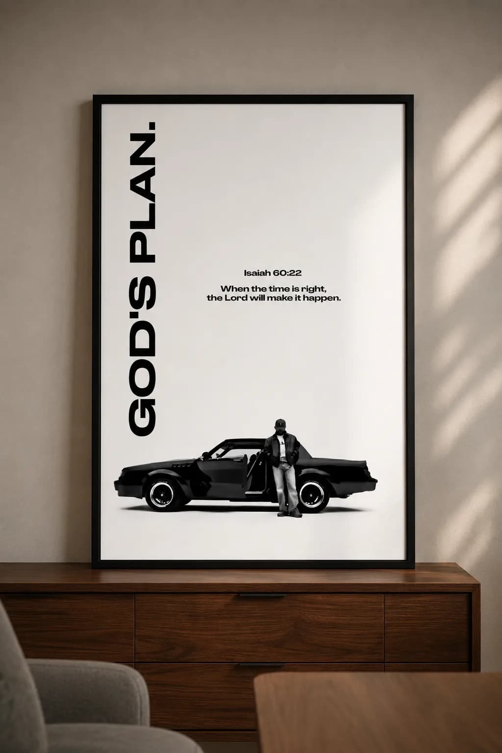 God’s Plan Inspirational Wall Art A2 & A3 Black Frame