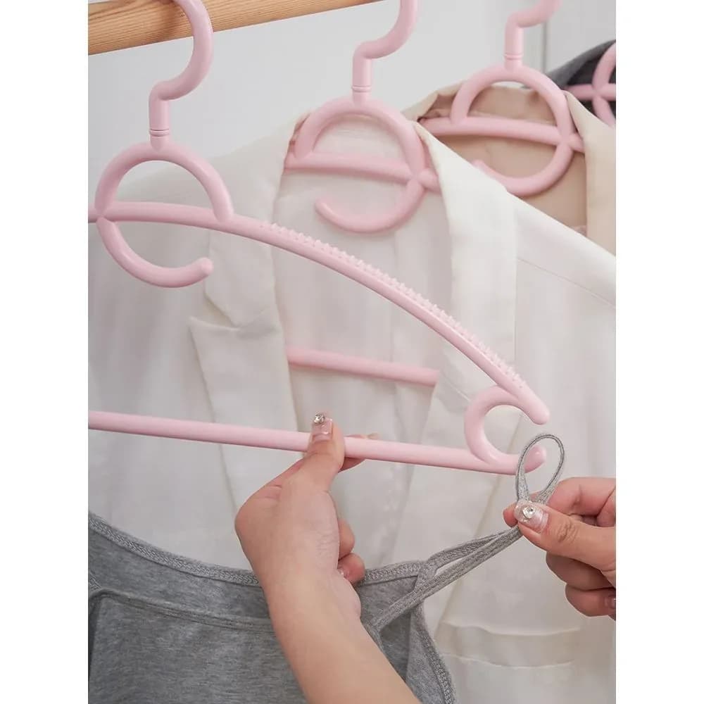 Non-Slip Ribbed Plastic Clothes Hangers 5pcs