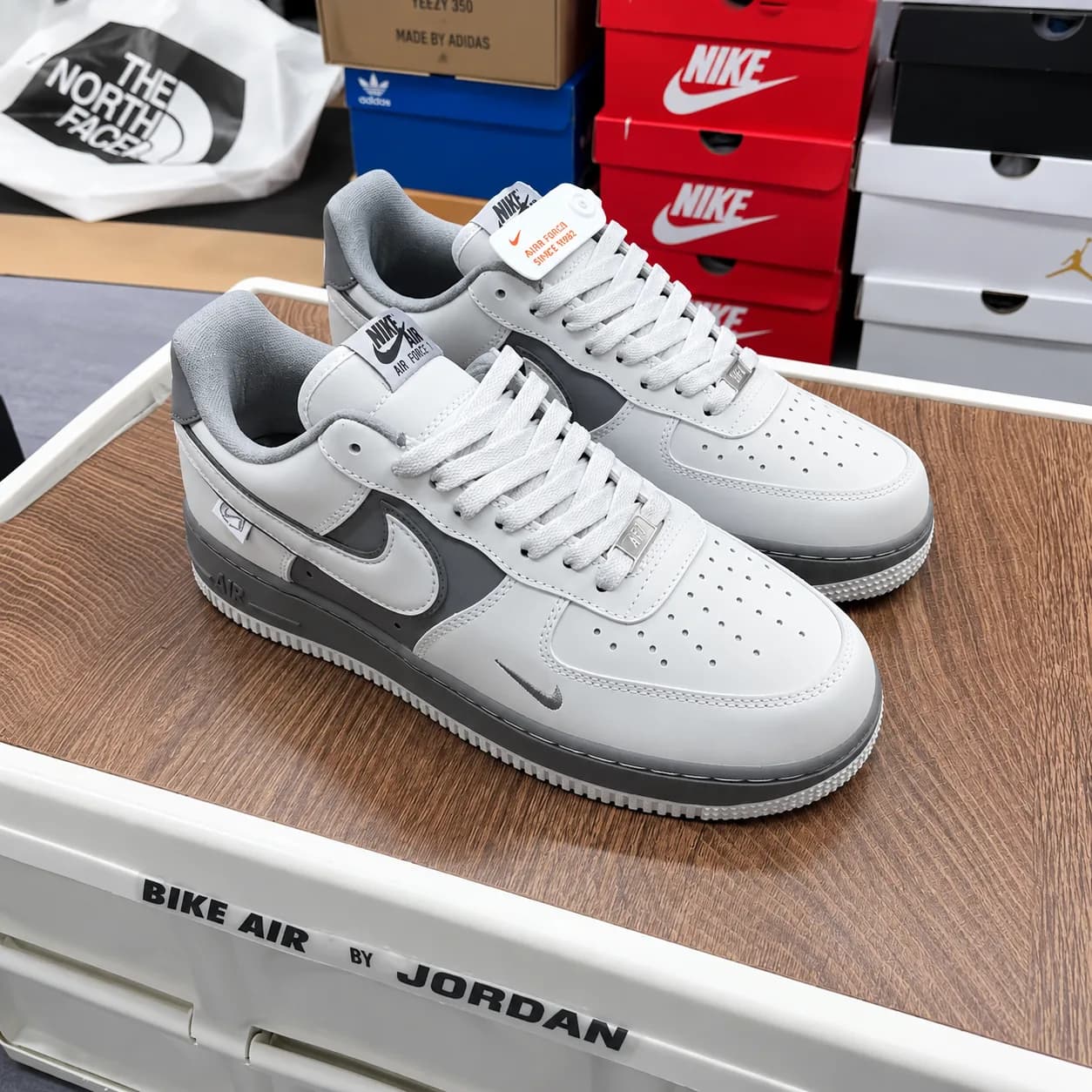Nike Air Force 1 White & Grey Sneakers