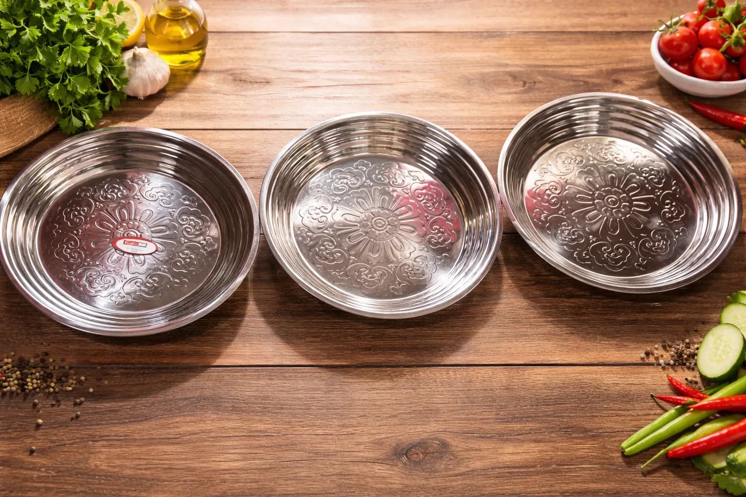 Premium Stainless Steel Mixing Bowl Set – Large, Medium & Small (14”, 12”, 10”)
