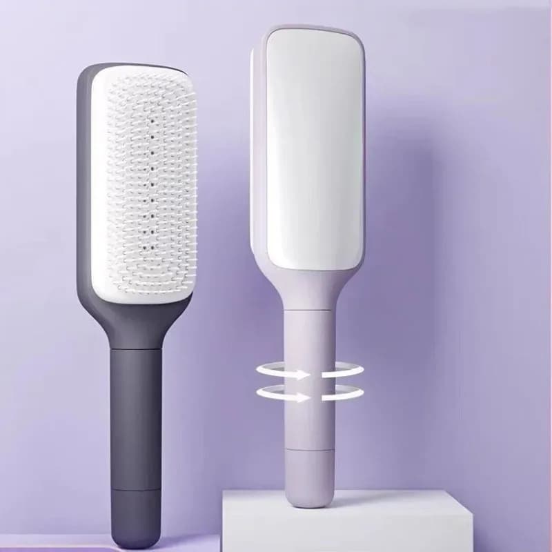 2-in-1 Self-Cleaning Spin Comb Brush (Detangling & Massage Brush)