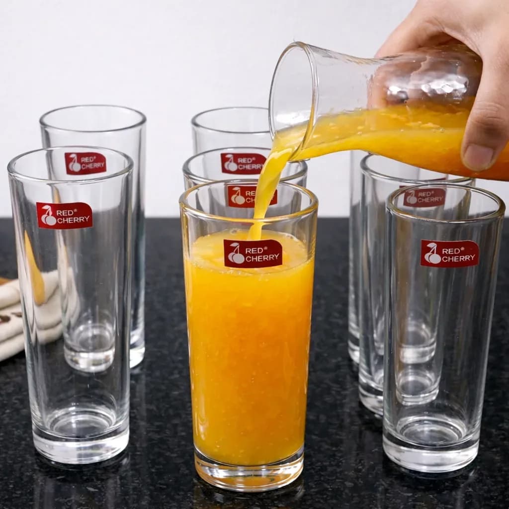 Red Cherry Classic Glass Tumbler (6 pieces-12 pieces)