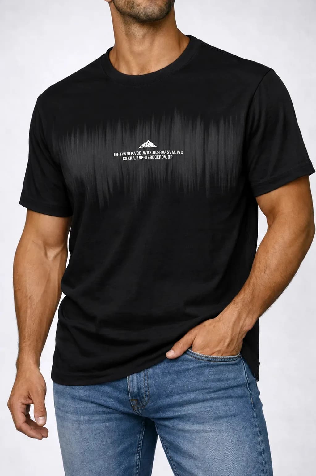 Men's black crew-neck T-shirt