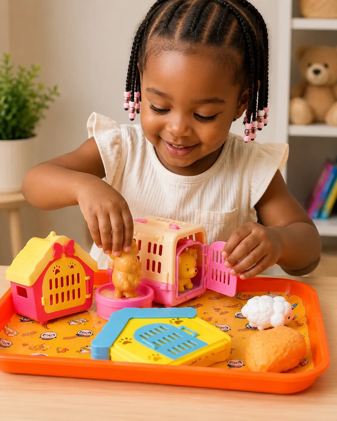 Kids Pet Care Play Set with Animal House Accessories