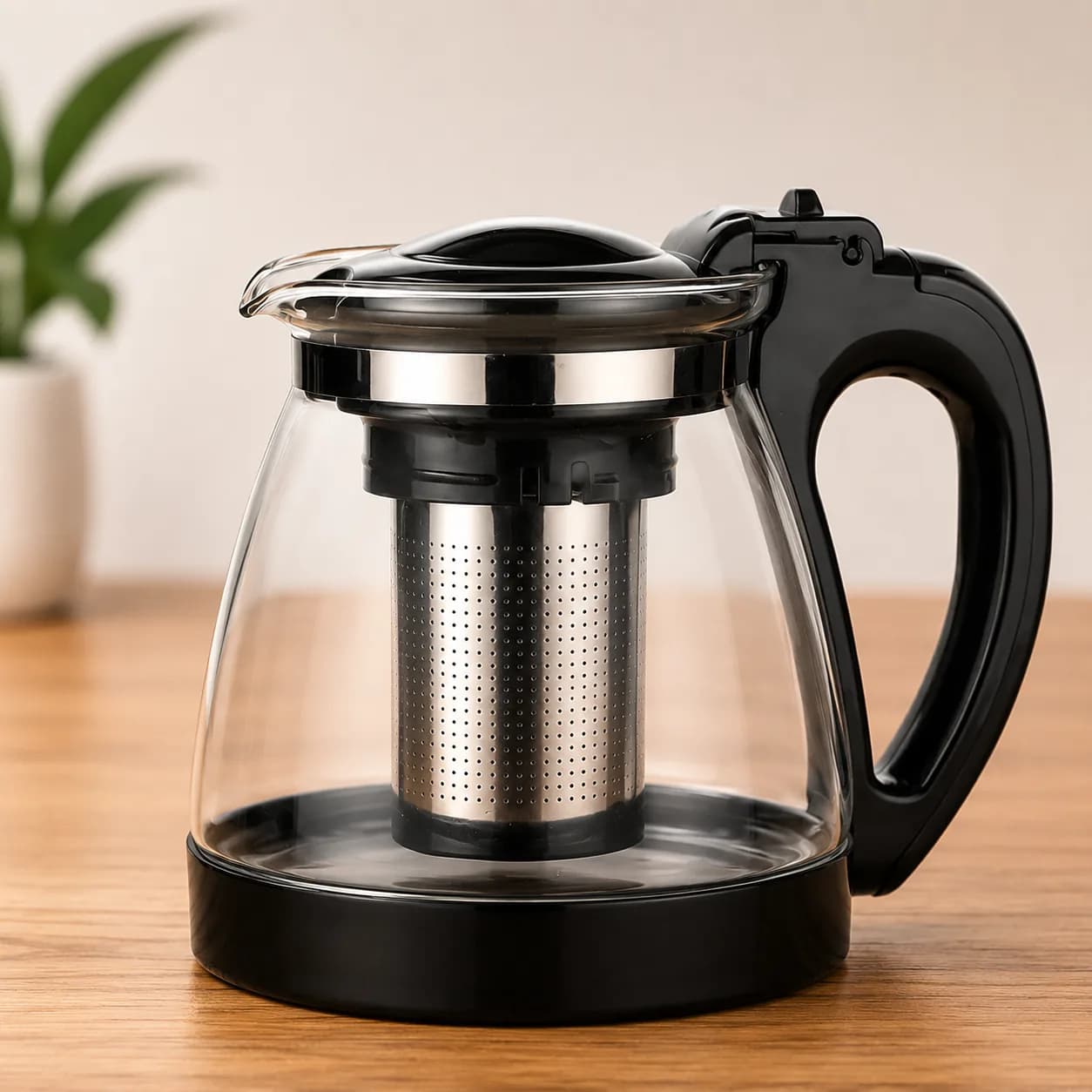 Premium Glass Tea Infuser Kettle with Stainless Steel Filter