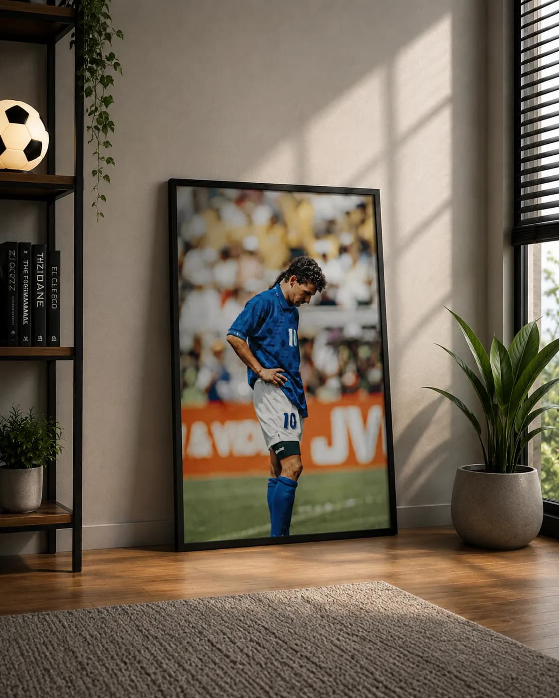 Roberto Baggio Italy No. 10 Minimalist Football Frame A2 & A3