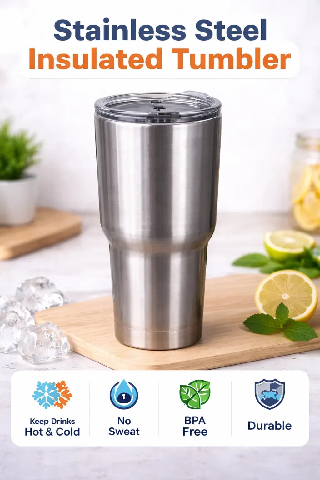 ThermoMax Stainless Steel Insulated Tumbler – 30oz