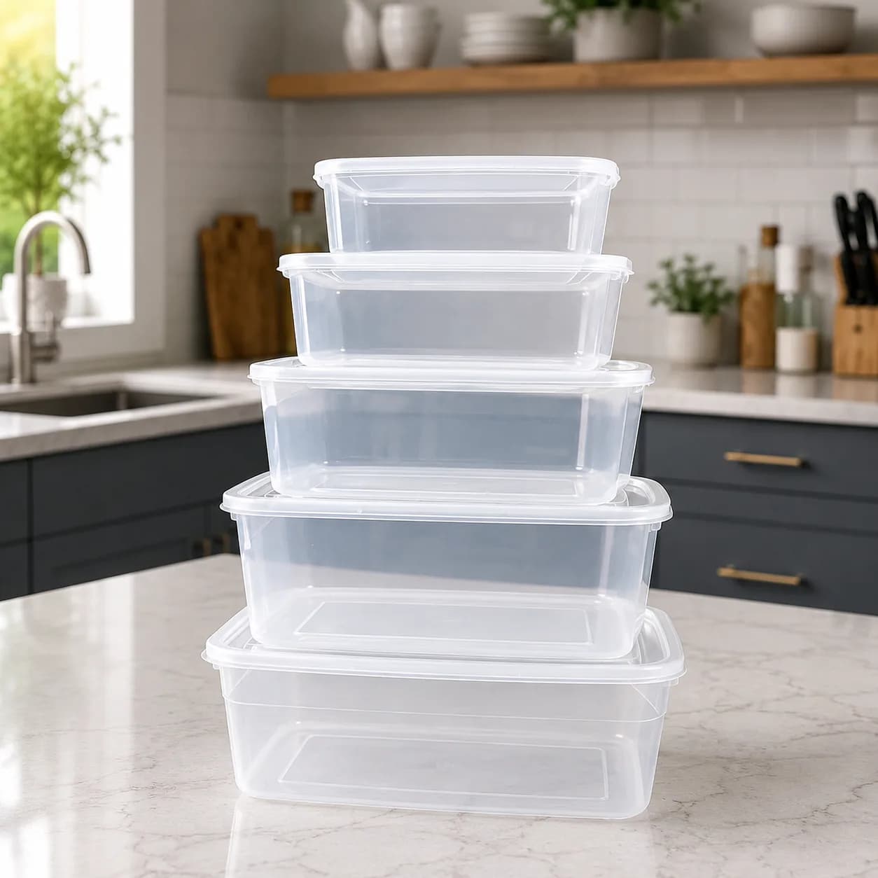 Food-Grade Airtight Plastic Food Storage Container Set