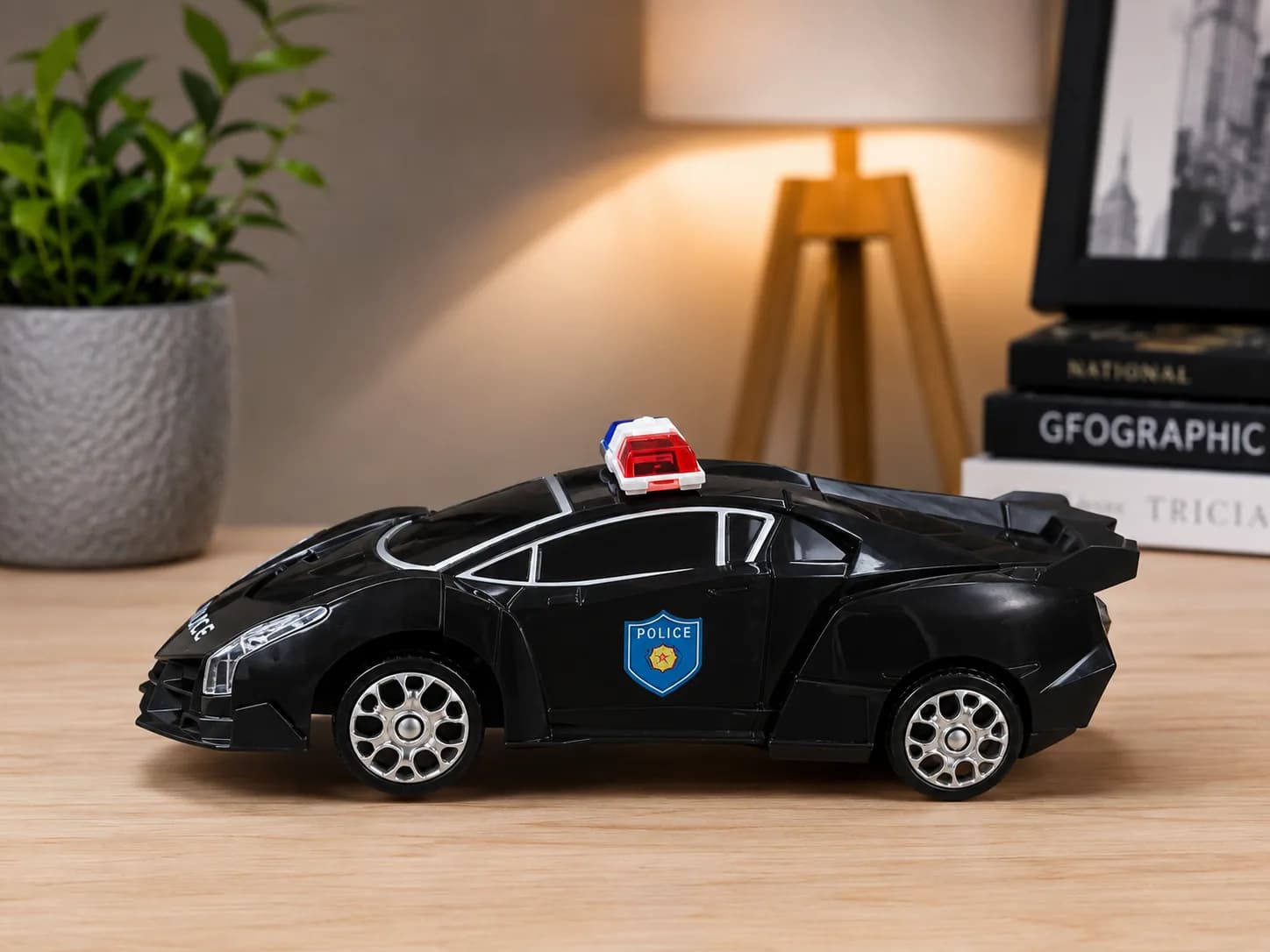 2-in-1 Transforming Police Robot Car Toy