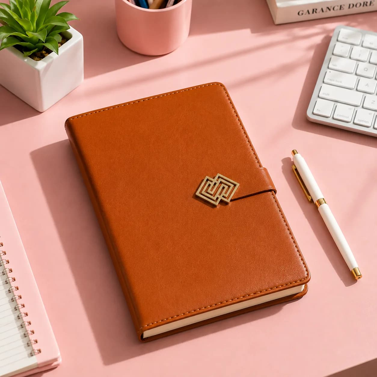 Premium A5 Leather Concise Notebook with Magnetic Closure