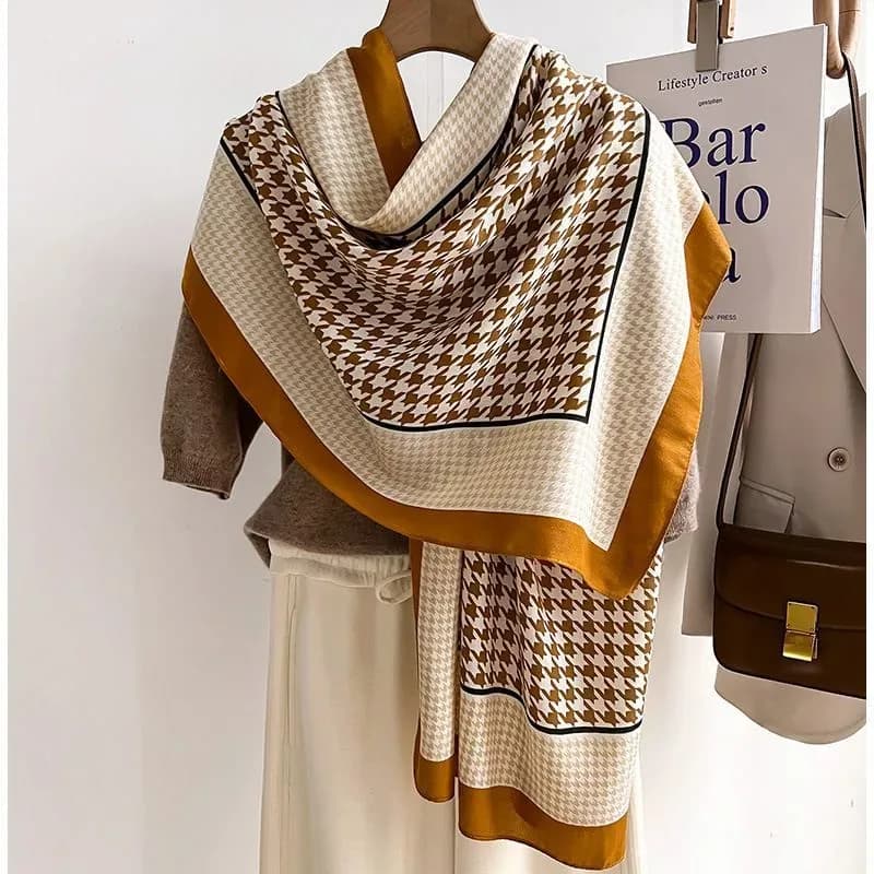 Autumn Luxe Houndstooth Elegance Scarf