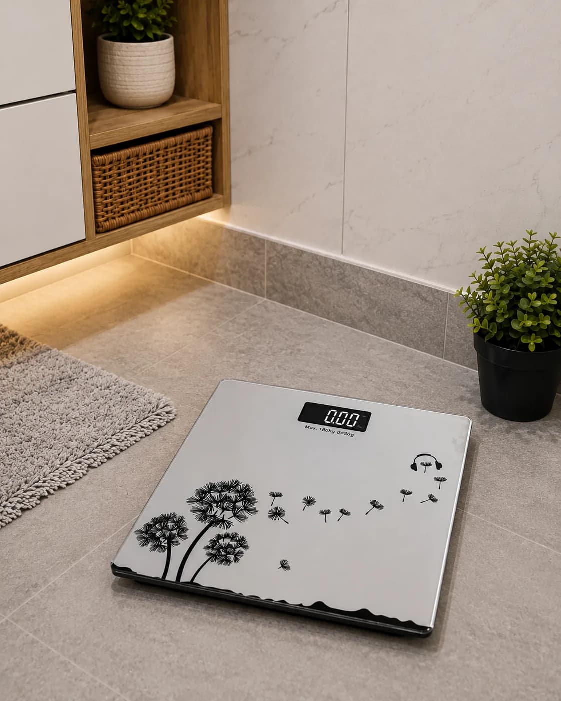 Digital Glass Bathroom Weighing Scale – Dandelion Design