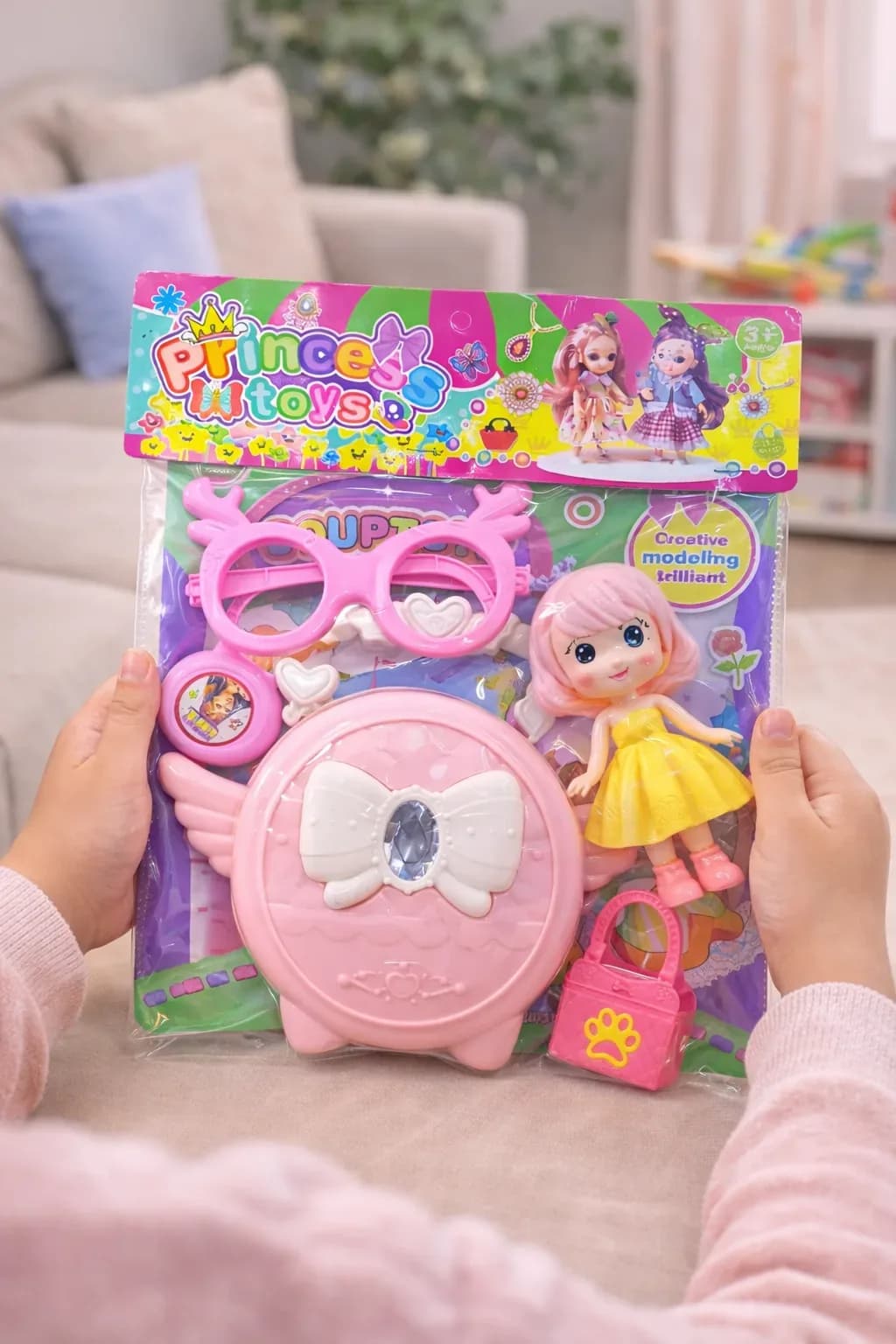 Princess Toys Dress-Up Play Set – Doll, Vanity Compact & Fashion Accessories for Kids