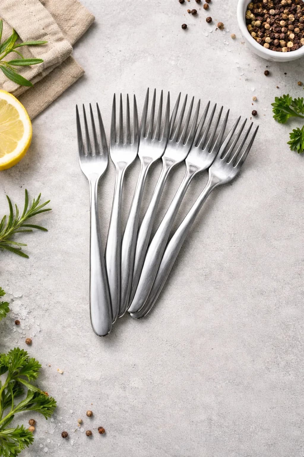Stainless Steel Dinner Fork Set (6–12 Pieces)