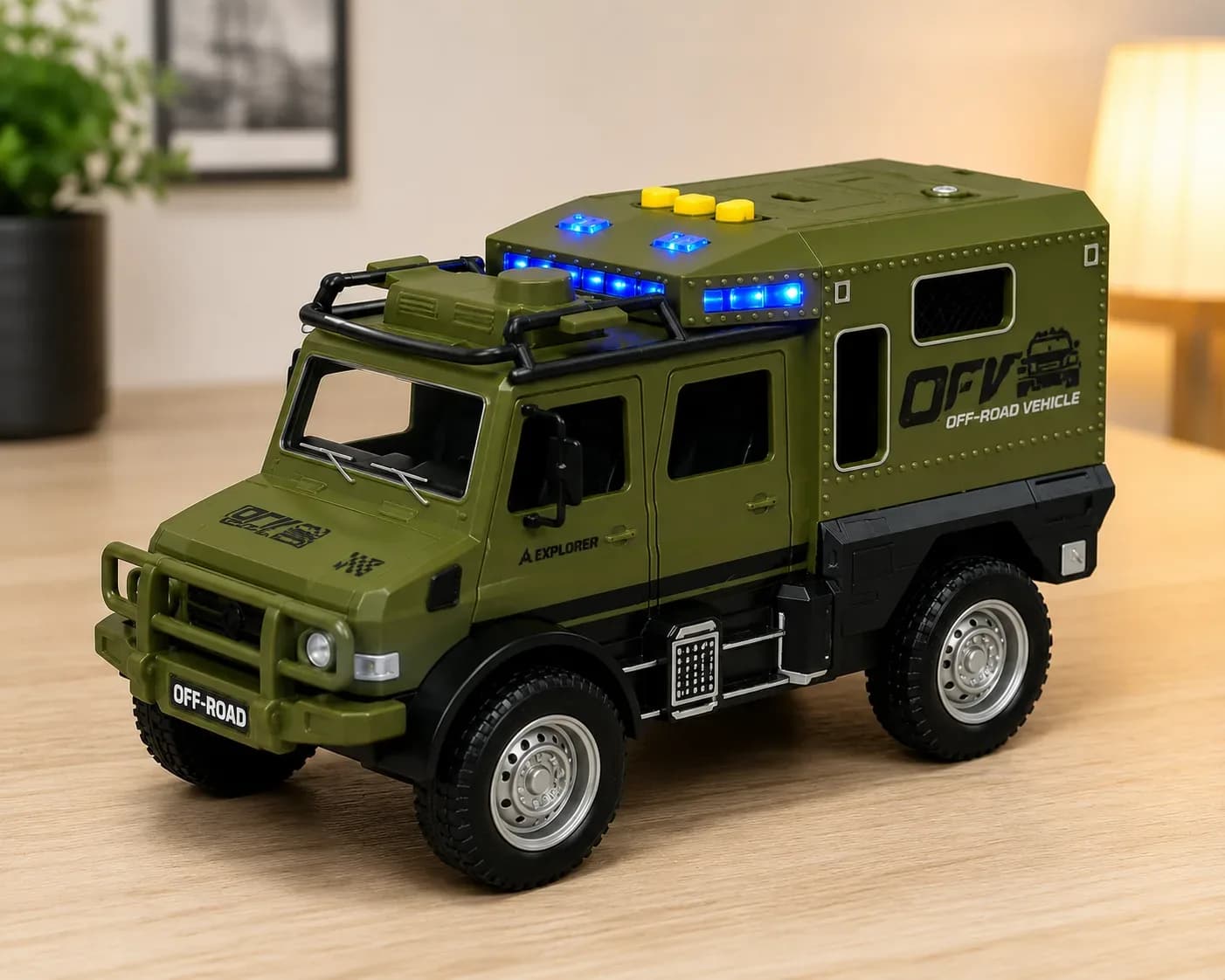 LED Military Off-Road Toy Truck