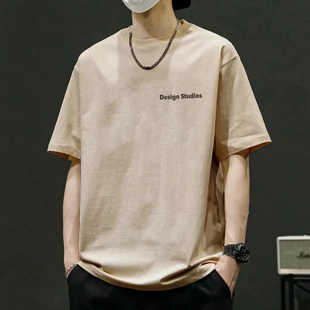 Design Pattern Men's Cotton T-shirt O-neck Short Sleeves Casual Tee