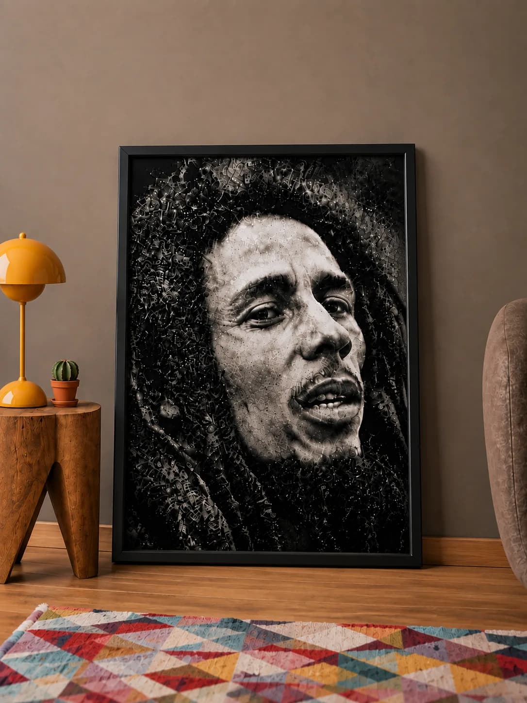 Bob Marley Black & White Framed Portrait Wall Art A2 & A3